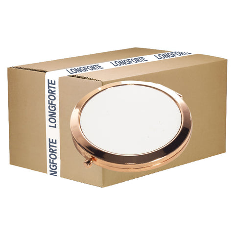 FULL CARTON - 200 x Compact Mirrors - Rose Gold with Push Button - Round