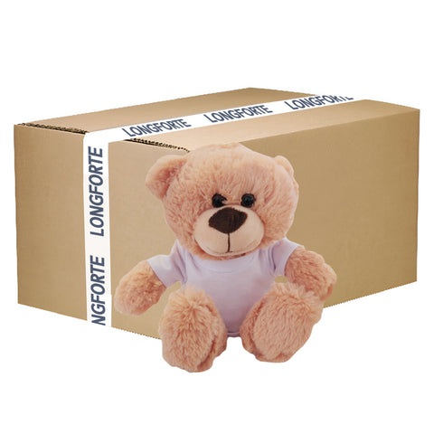FULL CARTON - 50 x Cream Teddy Bears with Printable T-Shirt