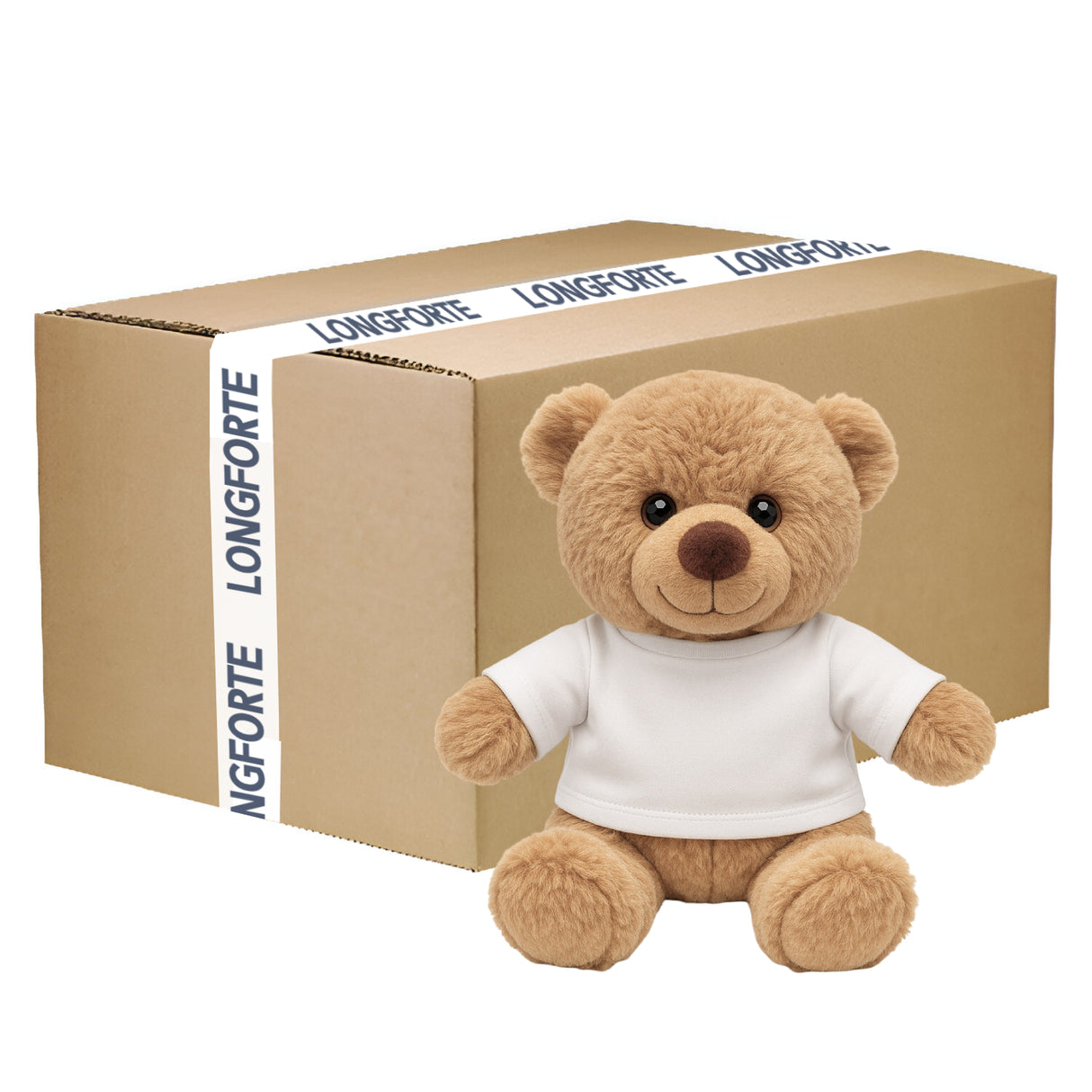 Wholesale Carton - 50 x Cream Teddy Bears with Printable T-Shirt