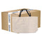 FULL CARTON - LINEN - 50 x Shopping Bags with Black Handles - 38cm x 48cm