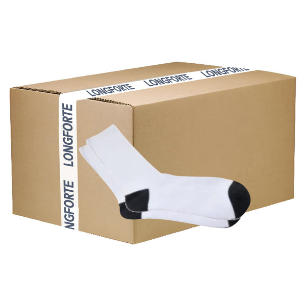 FULL CARTON - 144 Pairs x Black Toe/ Black Heel - Men's Socks - 40cm - Longforte Trading Ltd