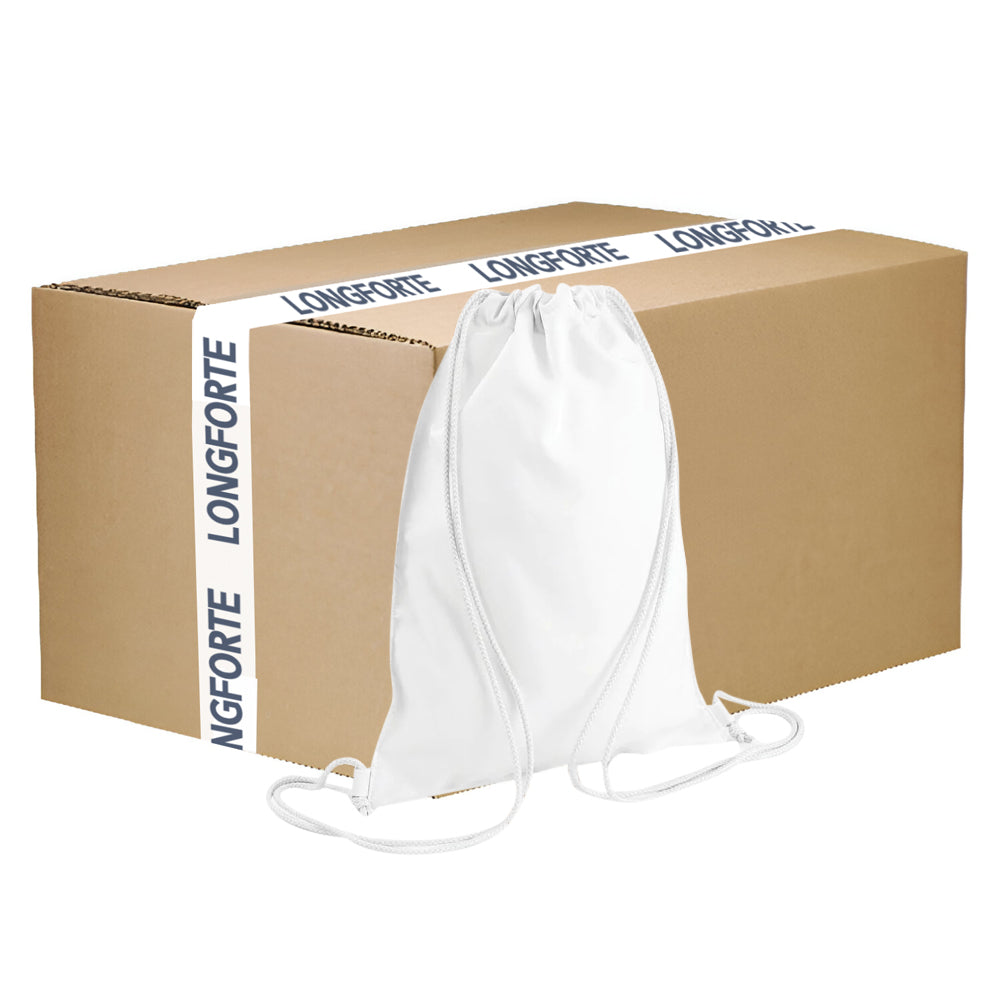 FULL CARTON 50 x WHITE DRAWSTRING Bags PLAIN WHITE 31cm x