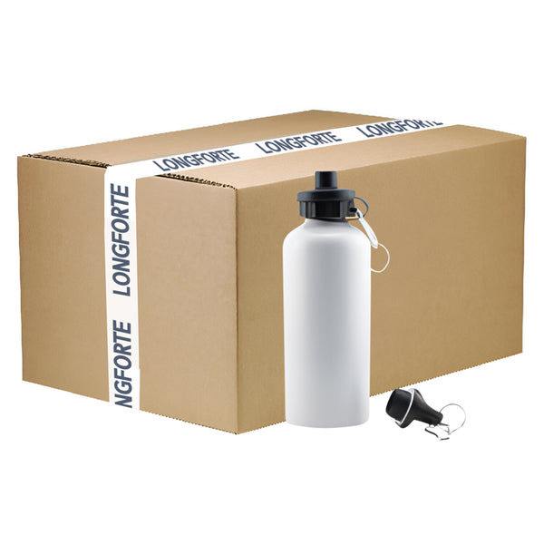 VOLLER KARTON - 60 x Aluminium-Sublimations-Wasserflaschen 400 ml - Weiß