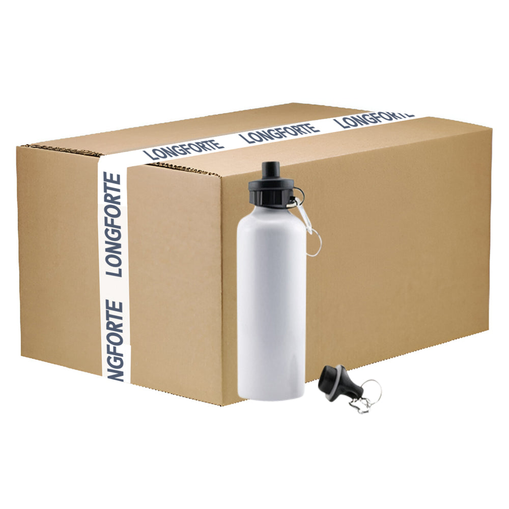 FULL CARTON - 60 x Aluminium 600ml Sublimation Water Bottles - White