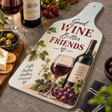 Sublimation Glass Cutting Board - 35.5cm x 18.7cm - Wine Bottle Shaped