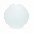 A round, textured clear glass plate or platter shown from a top-down view on a clean white background.