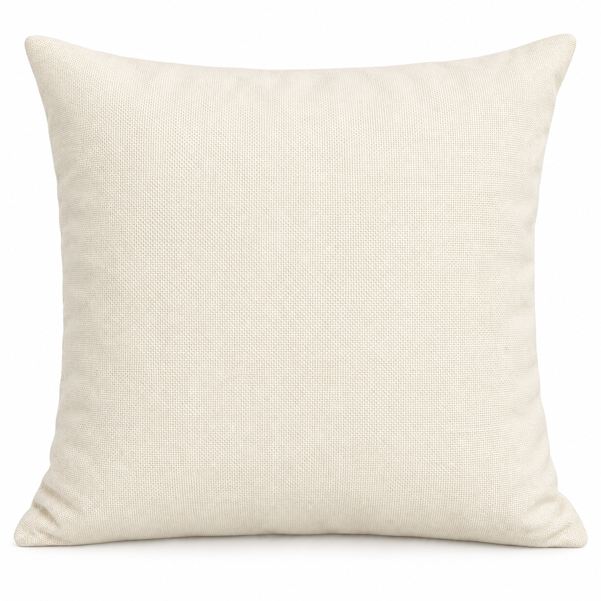 Housse de Coussin - Finition Toile CREME - 45cm x 45cm - Carrée