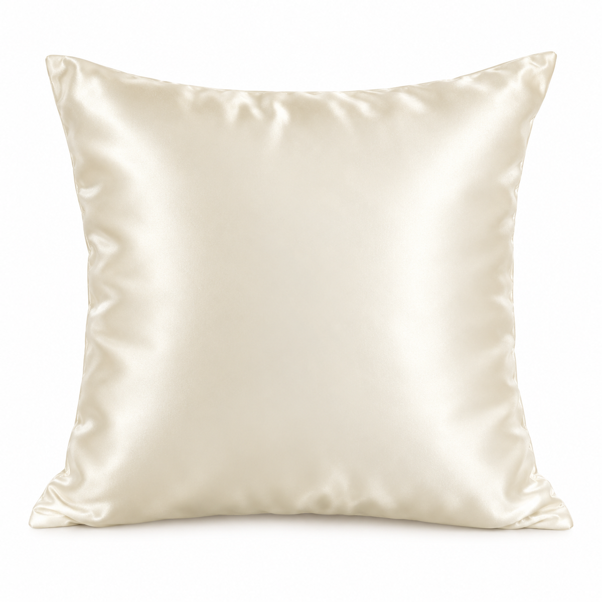 Housse de Coussin - Finition Satinée CREME - 40cm x 40cm - Carrée