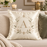 Housse de Coussin - Finition Satinée CREME - 40cm x 40cm - Carrée