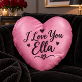 40cm Heart Sublimation Cushion Cover - Glitter Pink