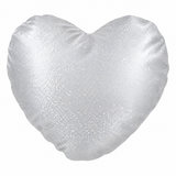 Subliweave® 40cm Heart Sublimation Cushion Cover - Glitter Silver