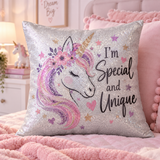 Housse de Coussin - Paillettes - Argent - 40cm x 40cm - Carré