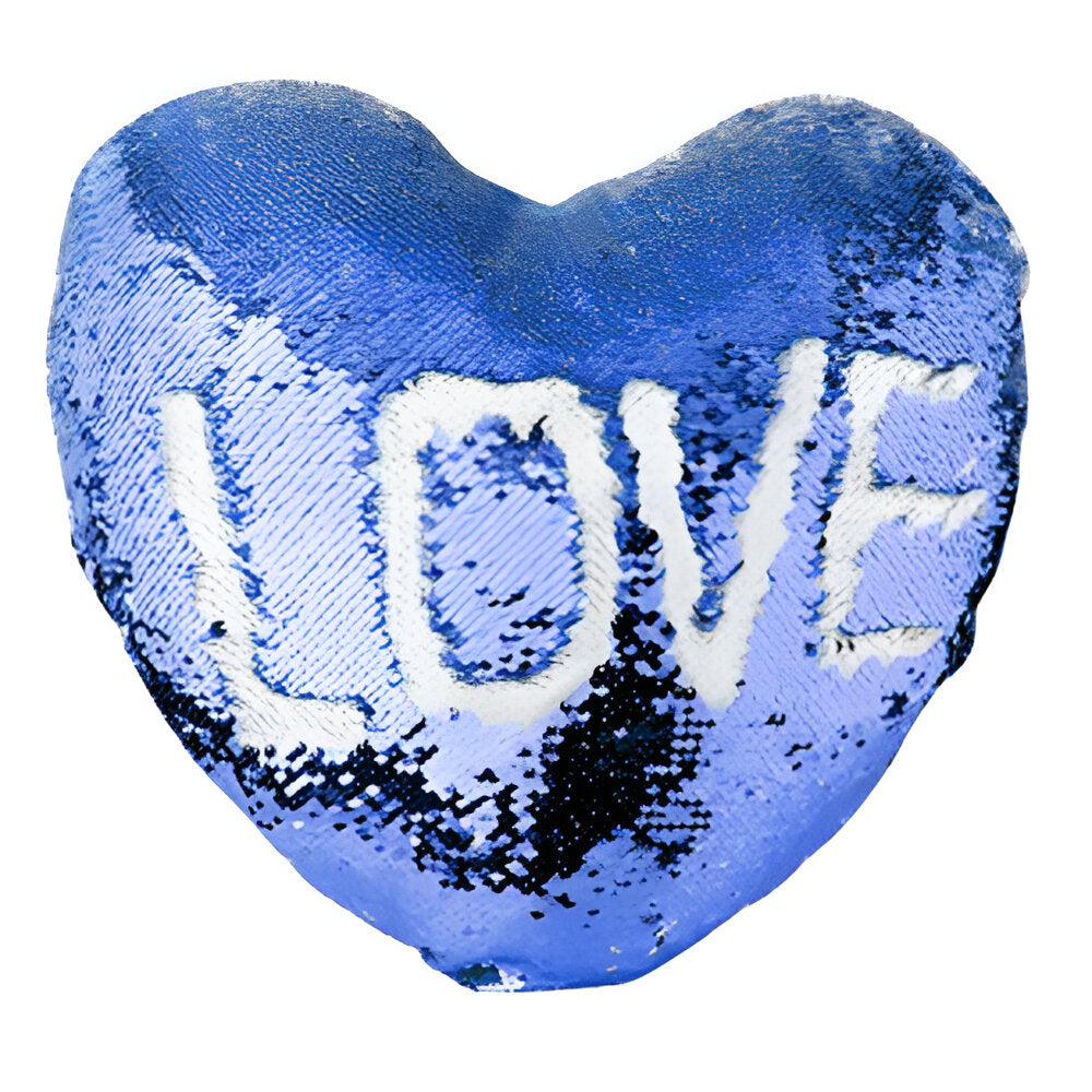 Sublimation Sequin Cushion Cover - Dark Blue - Heart