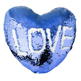 Sublimation Sequin Cushion Cover - Dark Blue - Heart