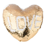 Sublimation Sequin Cushion Cover - Gold - Heart