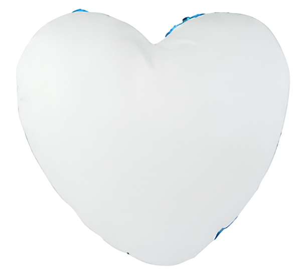 Sublimation Sequin Cushion Cover - Light Blue - Heart
