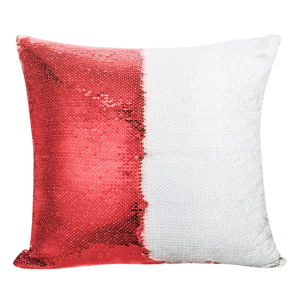 Cushion Cover - Sequins - RED - 40cm x 40cm - Square