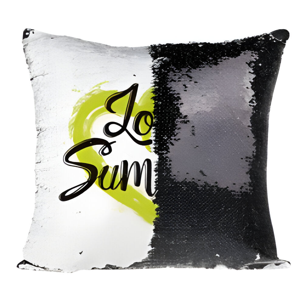 Cushion Cover - Sequins - BLACK - 40cm x 40cm - Square