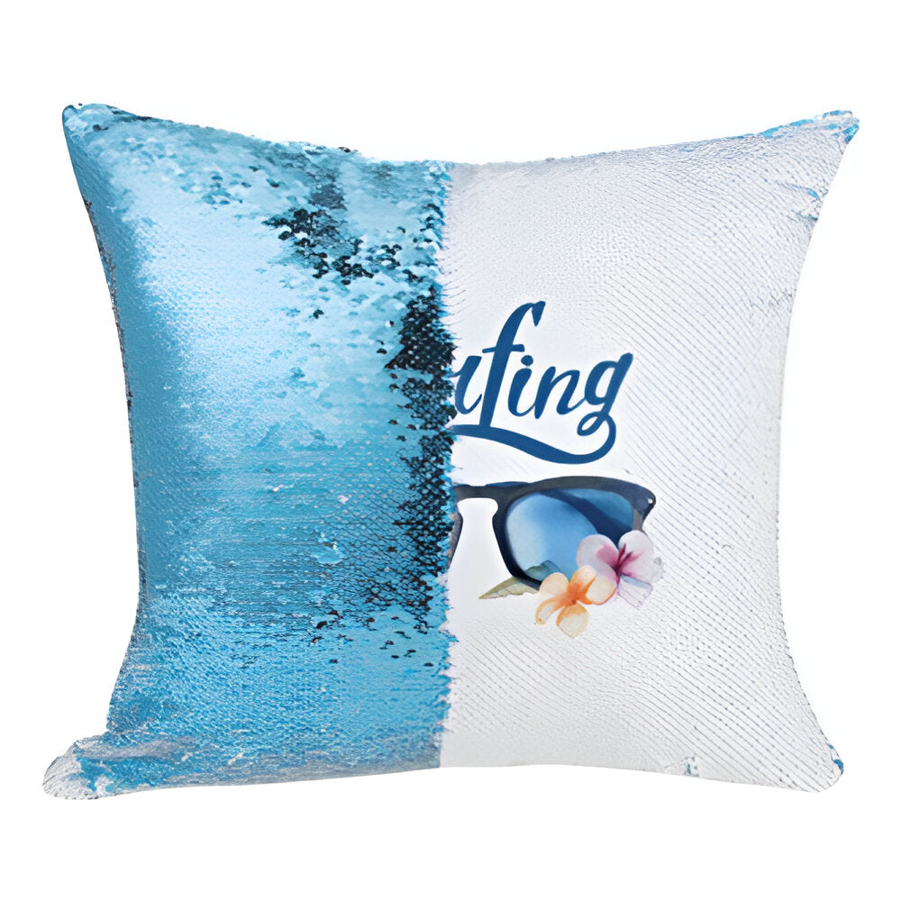 Sublimation Sequin Cushion Cover - LIGHT BLUE - Square - 40cm
