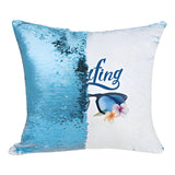 Sublimation Sequin Cushion Cover - LIGHT BLUE - Square - 40cm