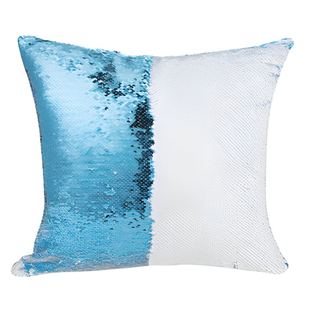 Sublimation Sequin Cushion Cover - LIGHT BLUE - Square - 40cm