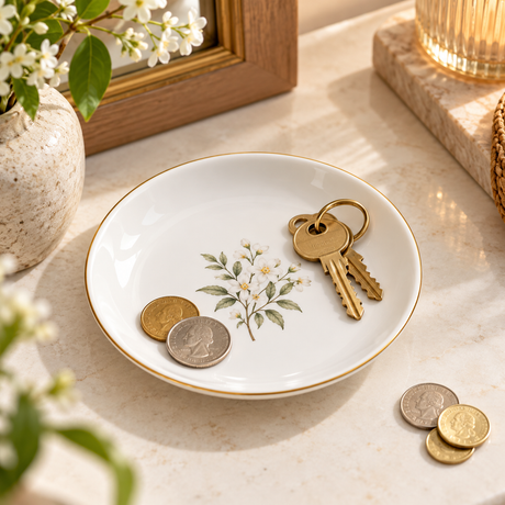 Sublimation Ceramic Trinket Tray with Gold Rim