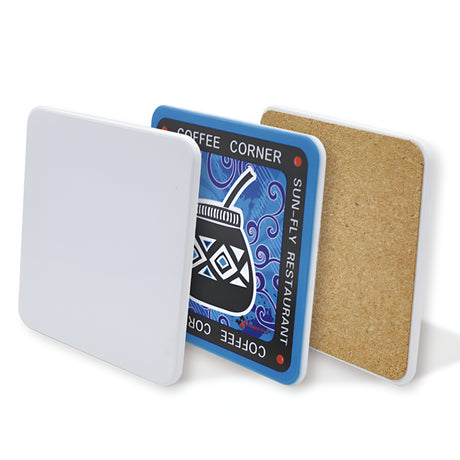 Dessous de Verre - 10 x Carton - Carré - 9,5 cm - Base Liège