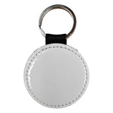 Double-Sided Sublimation PU Heart Keyring - Glossy White - Pack of 10