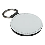Double-Sided Sublimation PU Heart Keyring - Glossy White - Pack of 10