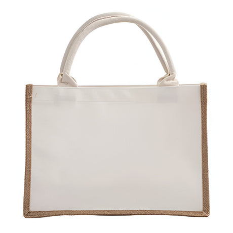 DTF Printable Blank Linen Tote Bag with Bleached Canvas