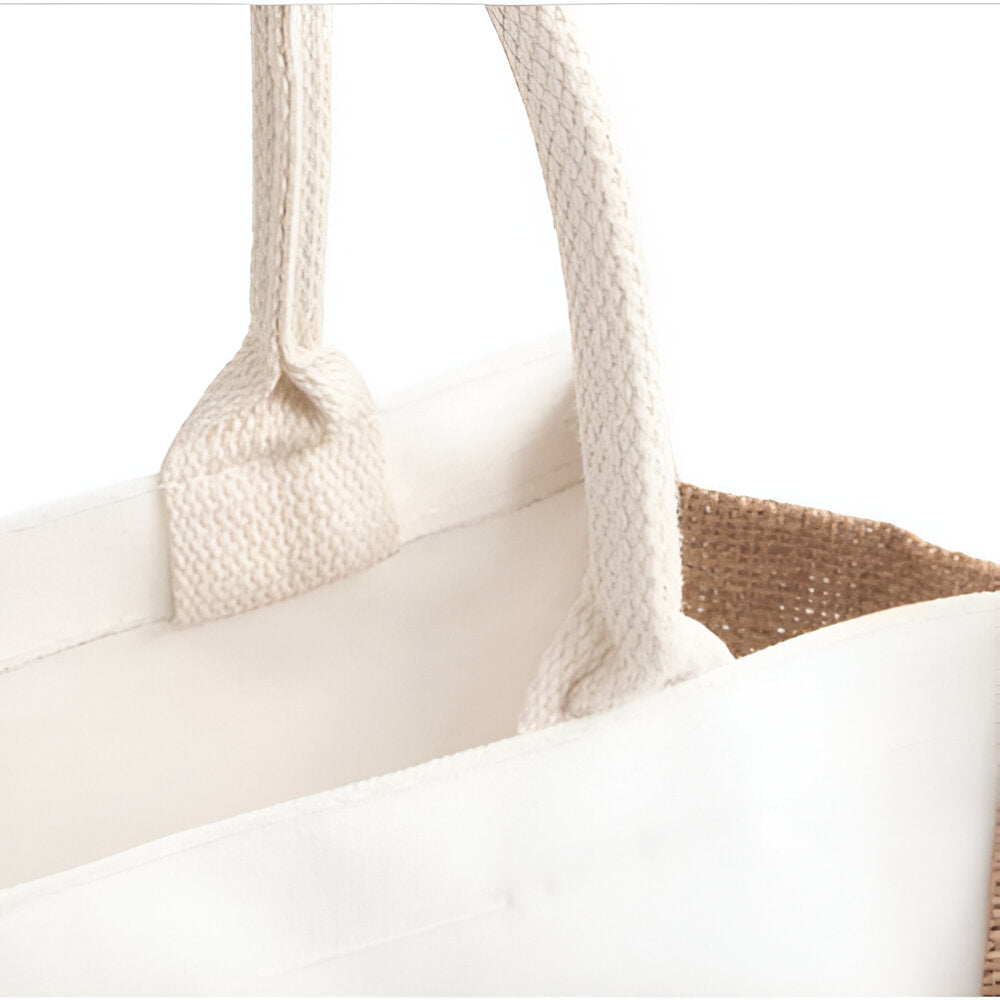 DTF Printable Linen Shopping Bag with Bleached Canvas