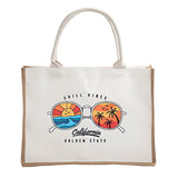 DTF Printable Linen LARGE Shopping Bag with Bleached Canvas