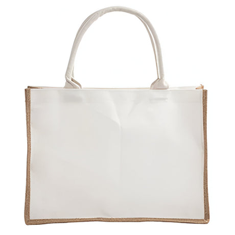 DTF Printable Linen LARGE Shopping Bag with Bleached Canvas