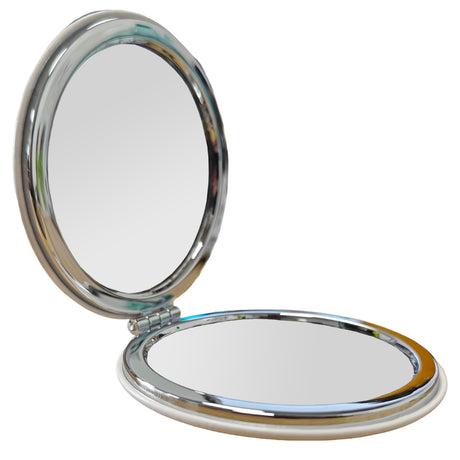 Miroir Compact de Poche - Cuir/ PU - Rose - Carré Incurvé