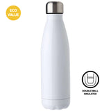 500ml ECO VALUE Stainless Steel Sublimation Bowling Bottle - White