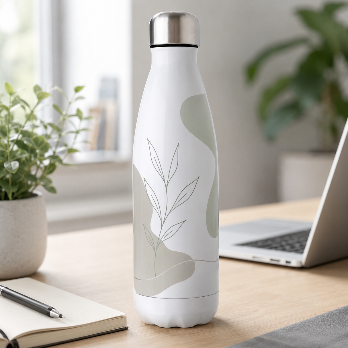 500ml ECO VALUE Stainless Steel Sublimation Bowling Bottle - White