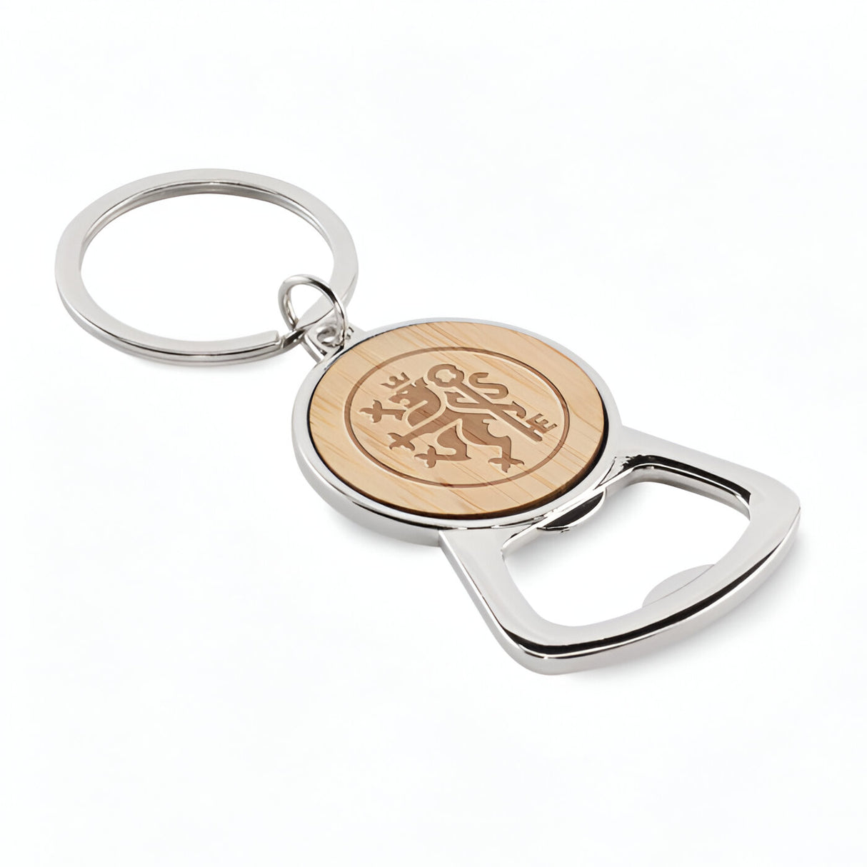 Engravable Bamboo Keyring - Bottle Opener