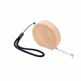 Engravable Bamboo Measuring Tape with Wrist Strap