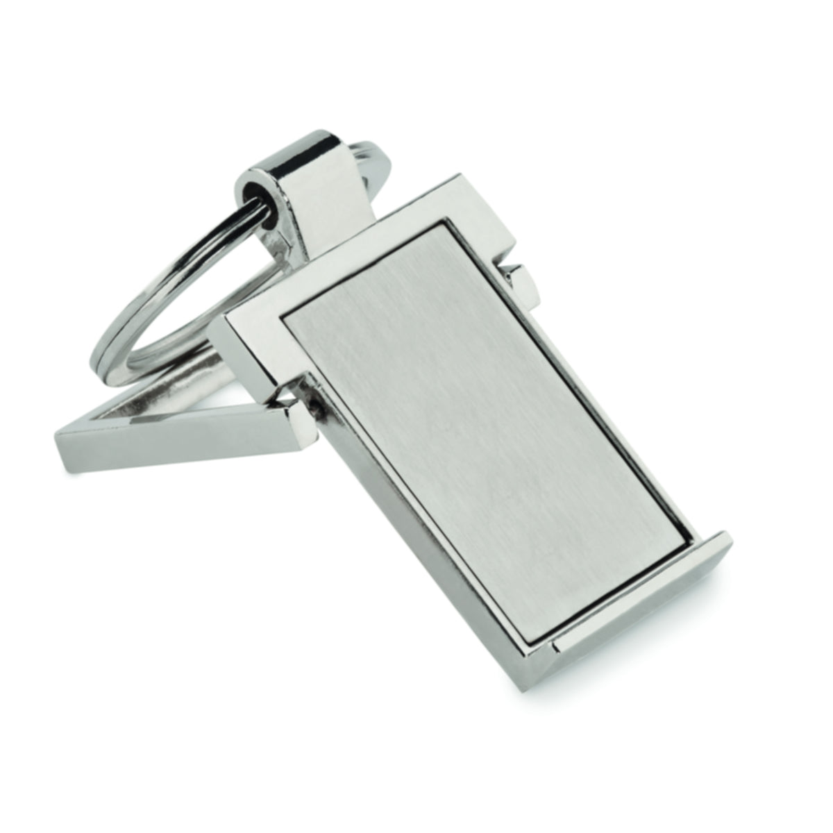 Engravable Metal Key Ring With Phone Stand