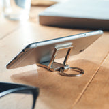 Engravable Metal Key Ring With Phone Stand