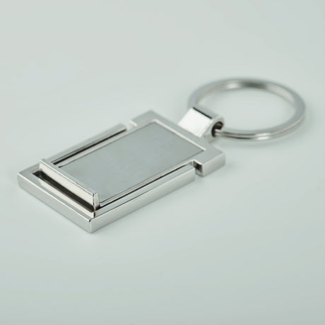Engravable Metal Key Ring With Phone Stand