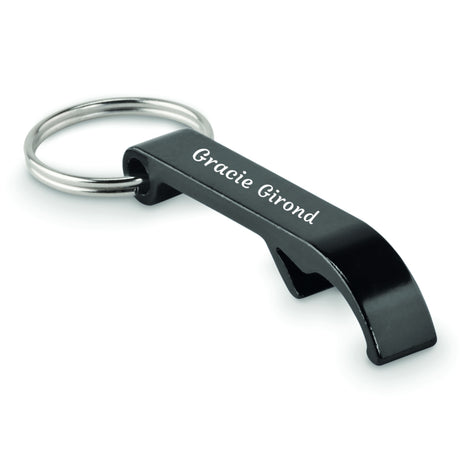 Engravable Aluminium Keyring Bottle Opener - Black
