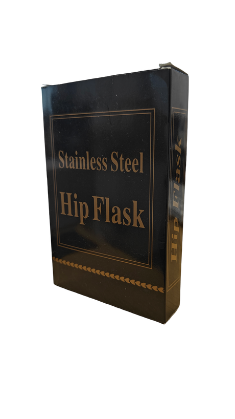 8oz Engravable Stainless Steel Hip Flask - Black