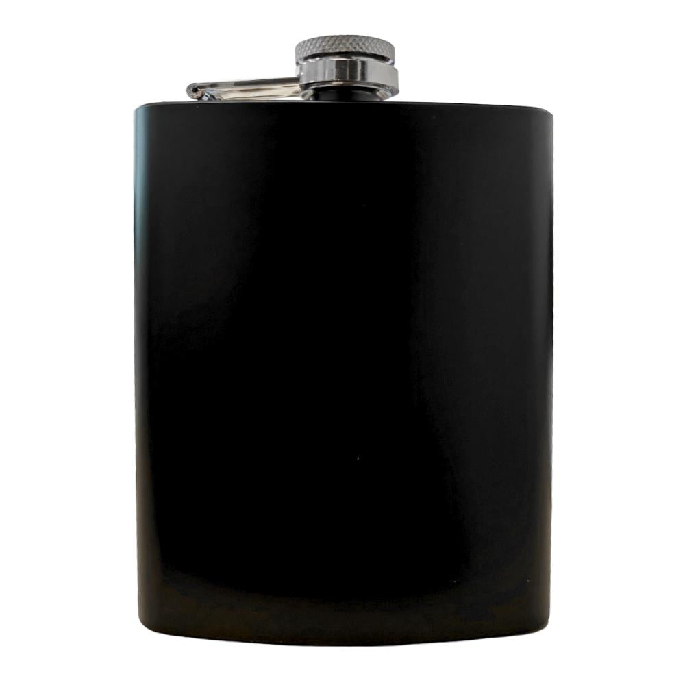Engravable Hip Flask - Stainless Steel - 8oz - BLACK