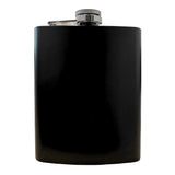 Engravable Hip Flask - Stainless Steel - 8oz - BLACK