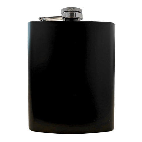 8oz Engravable Stainless Steel Hip Flask - Black