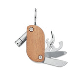 Engravable Acacia 7-in-1 Keyring Multi-Tool Gadget