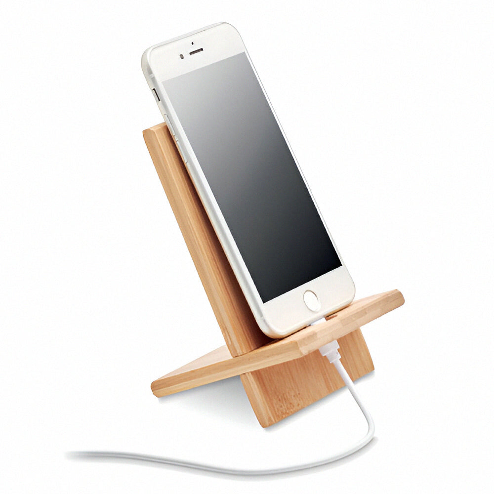 Engravable Bamboo Phone Stand Holder