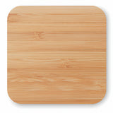 Engravable Bamboo Wireless Charging Pad with Dual USB Hub