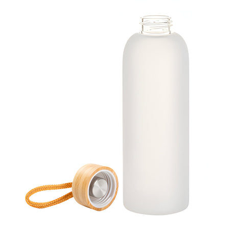 Mugs - Verre - Pot en verre de 550 ml avec couvercle en bambou et paille - BLEU FONCÉ
